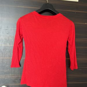 New Bright Red T Shirt/Top For Women