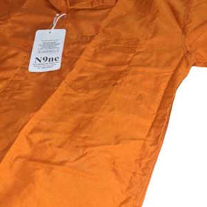 Dark Orange XL size Plain Men's Shirts