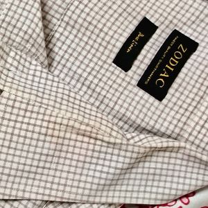 Zodiac Men Checks Regular Fit Linen Shirt