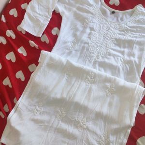 White Chickenkarti Kurti