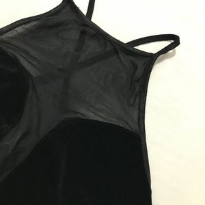 Soft Velvet Black Bodysuit Bust 32-34(stretchy)