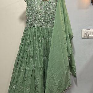 Mirror Embroidery Full Length Gown