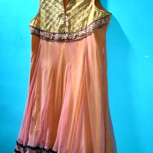 Golden Anarkali Kurta For Navaratri Special