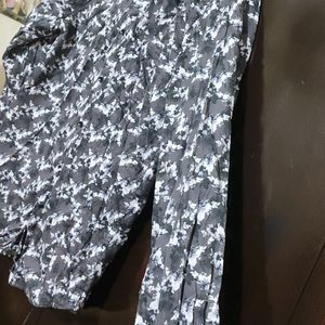 Grey Floral Print Shirt For Boy & Men 40 Chest