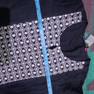 Brand New Thread Work Charcoal Black Kurta