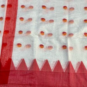 Brand New Red And White Combo Saree- Last Pcs Left