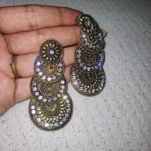 Oxidised Gold Plated Earrings