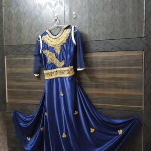 Heavy Beautiful Neby Blue Gown ......!