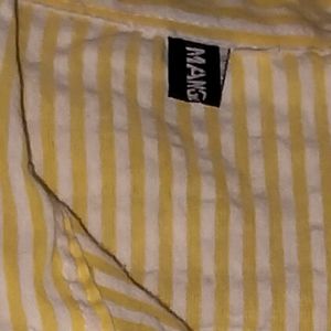 Pretty Corset Yellow White Stripped Shirt