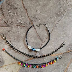 Combo Of Tow Anklets And 1 Bracelet