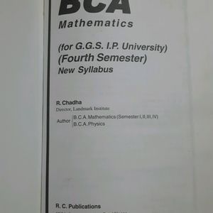 R.C. CHADHA GGSIPU BCA mathematics