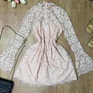 Forever 21 Peach Net Design Dress