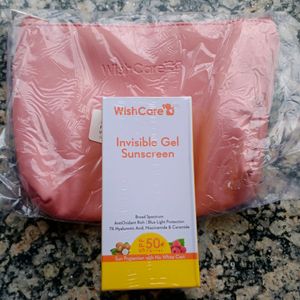 Wishcare Invisible Gel Sunscreen + Free Pouch 🌟