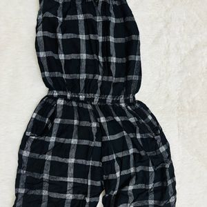 Black Checks Jumpsuit