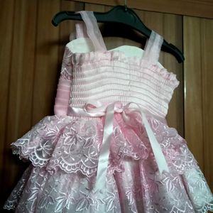 Baby Pink Frock With Gift Box