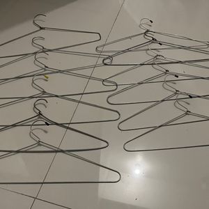 Silver Stainless Steel Hangers - Pack Of 12