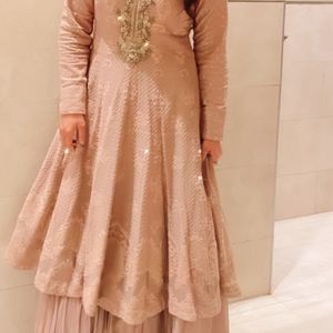 Chickenkari Kurta With Chiffon Skirt