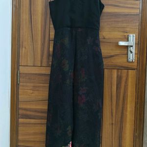 Black N Multicolour Maxi Dress By Athena