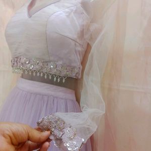 Lavender Pretty Lahmega Choli Set