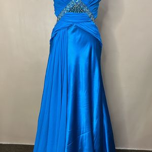 Blue Satin Gown