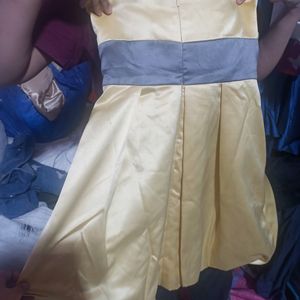 Flared Party Balloon Yellow Dress Urbanic