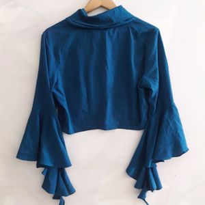 Blue Cropped Tops & Tunics(Women)