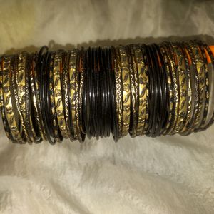 Black And Gold Bangles