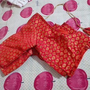 Red Blouse Elbow Sleeves