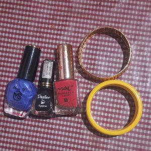 New Eyeliner, 2 Nailpolish, 5 Bangles