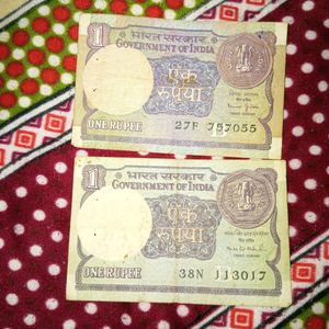 Rare One Rupee 2 Notes Of B Series