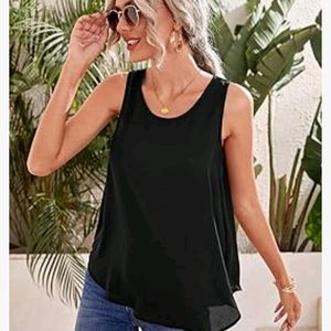 Black Baloon Sleevless Top (Women's)