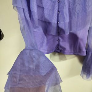 Lavender Ruffle Korean Top