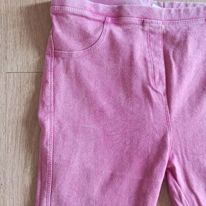 Zara Girls Pink Jeggings Stretchable