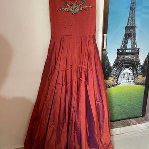 Rust Full Flair Gown