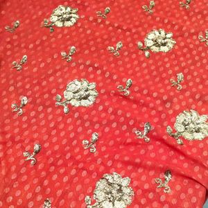 Saree Rust full work kasab chamki/Stylish/designer