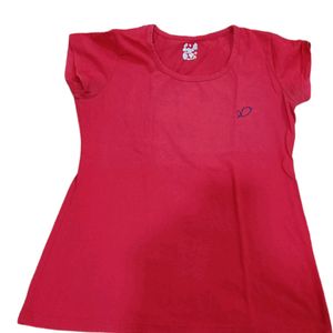 Women Pure Cotton Red Top