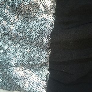 Black And Silver Densely Sequined Stylish Top