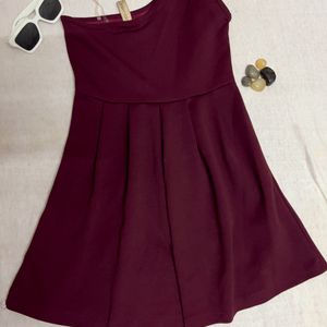 Dark Maroon Western Dress For Kids