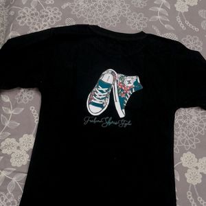 Black Baggy Tshirt With front & Back Print