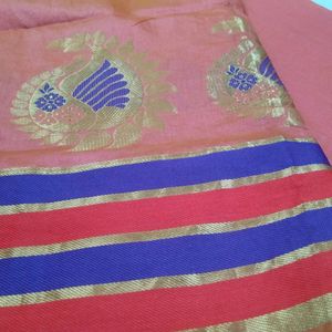 Coral Colour Saree