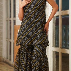 Midnight Chiffon Bandhani Set Of 2