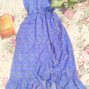 Blue Floral Print Dress