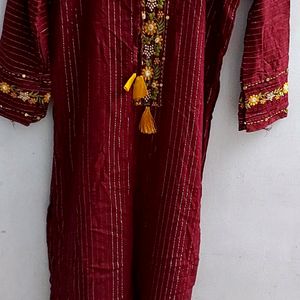 Dark Red Maroon Kurti