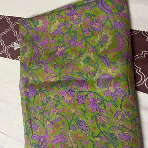 Green Purple Dishan Crepe Saree