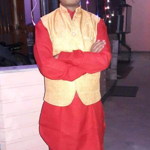 Red Color Boys Pathani Kurta Pajama..