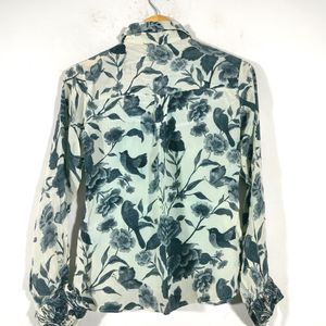 Grey With Black Floral Print Shirts (Women's)