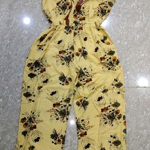 Yellow Floral Print Jumpsuit