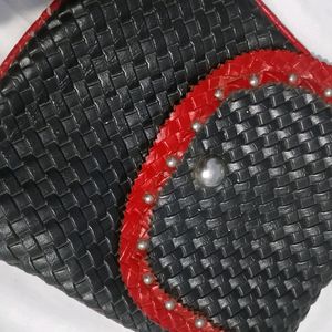 Black And Red Hand Bag