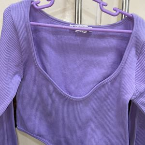 zara cute lavender crop top trendy