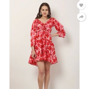 Red floral dress